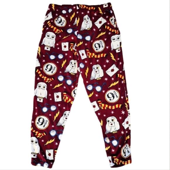 HARRY POTTER PLUSH FLEECE PAJAMA/ LOUNGE BOTTOMS SZ. S - Picture 2 of 5